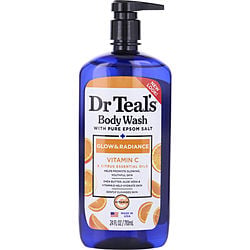 Dr. Teal's by Dr. Teal's Body Wash with Pure Epsom Salt - Glow & Radiance with Vitamin C & Citrus Essential Oils -710ml/24OZ for UNISEX